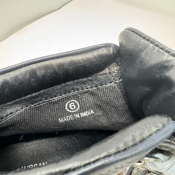 Urban Outfitters Platform Boots 6 Blue Leather Utility Combat Casual Wedge - Picture 11 of 11